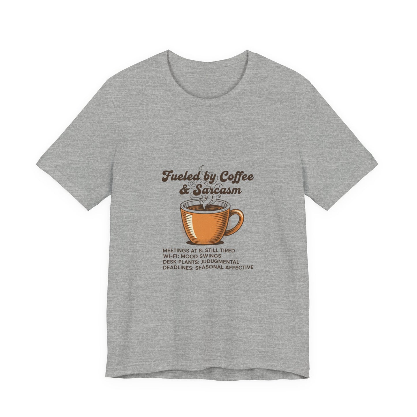 Fueled by Coffee & Sarcasm Tee | office meme tee, work from home shirt